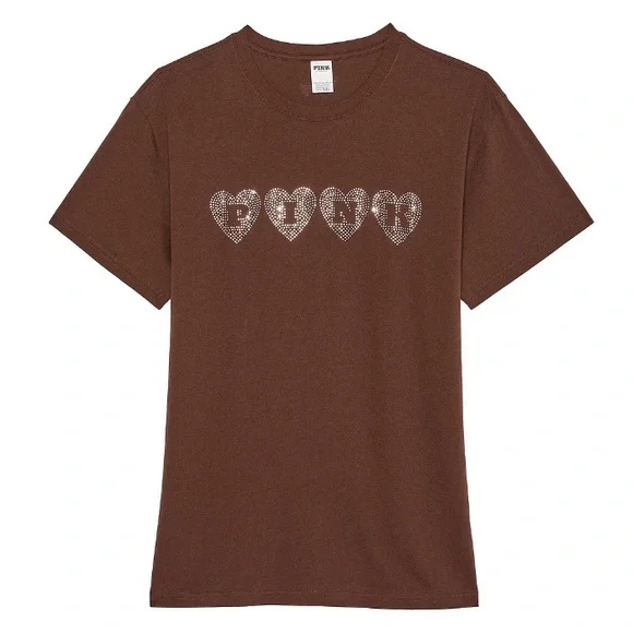 🔥VS Pink ✨bling✨ short sleeve campus tee sz XXL NWT - Picture 2 of 9